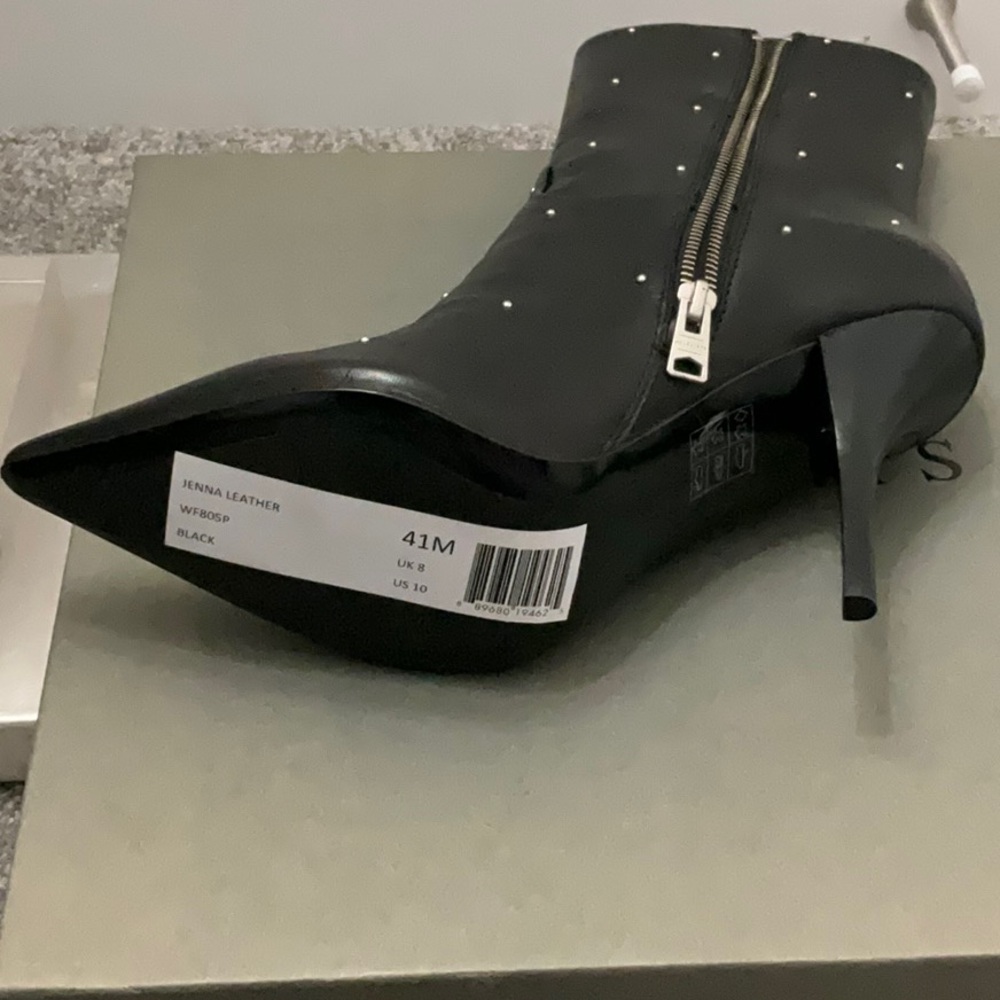 ALLSAINTS black leather Jenna boots - Picture 4 of 9